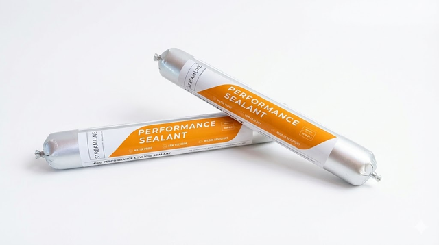 Two sausage packs of Streamline Performance Sealant with orange labels