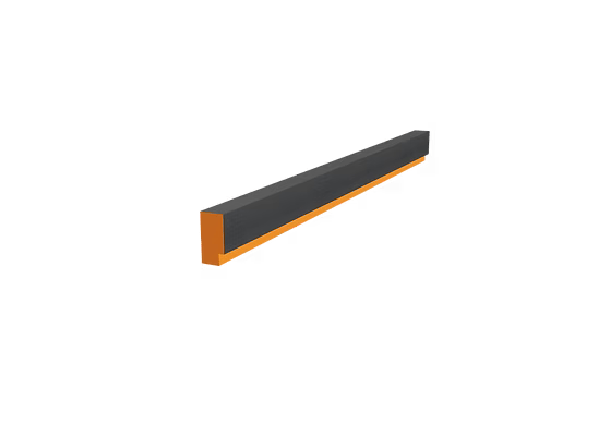 Streamline Essentials waterproof shower curb with a dark gray face and orange base